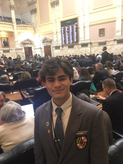  Garrett Frankis '19 Represents JC as a Page in Annapolis