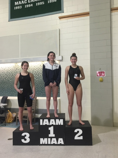 Sarah Nelson '21 took second place in the IAAM Swim Championship 