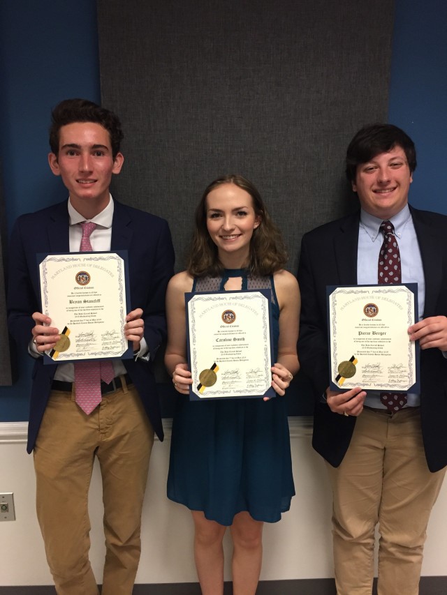 Patriots Honored at the Maryland House of Delegate's Scholar Reception graphic