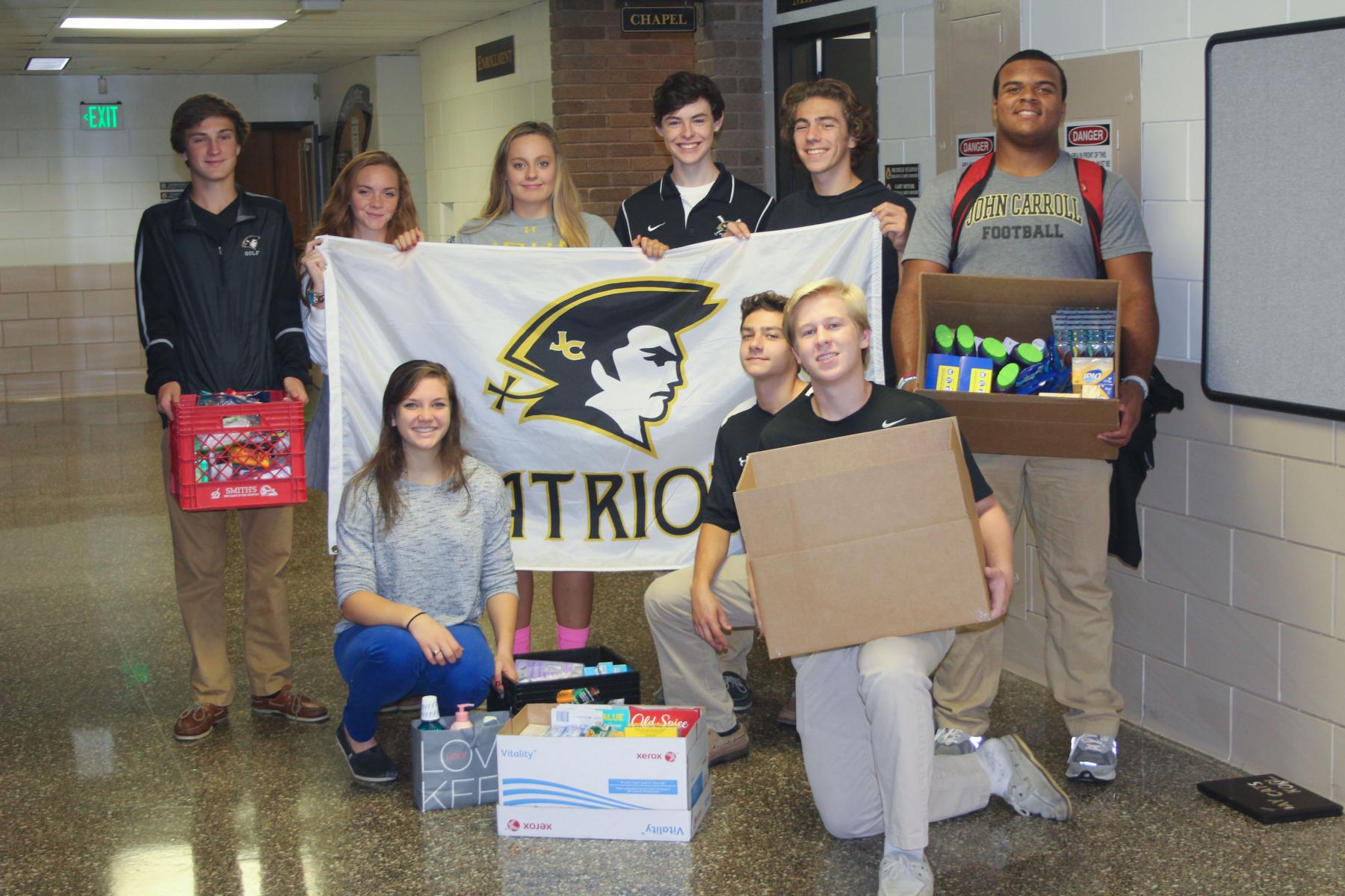 Students with donations